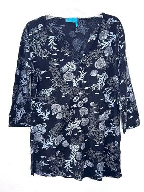 Fresh Produce Coastal Beach Resort Women’s Tunic V Neck Top M